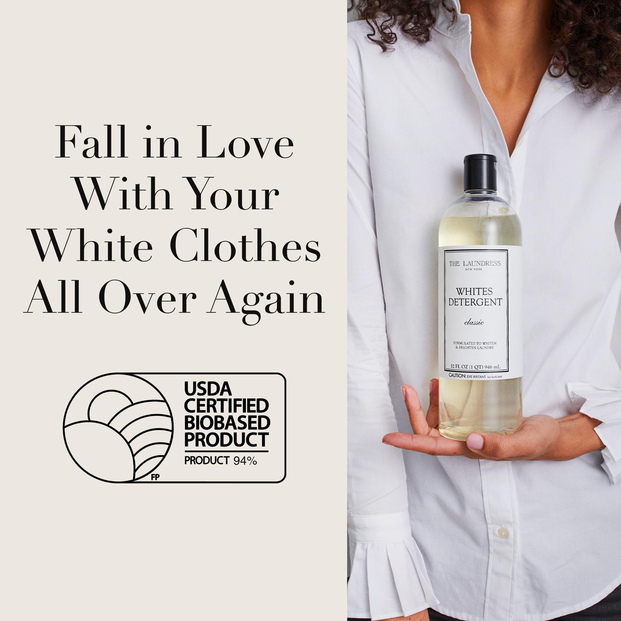 The Laundress Whites Detergent, Concentrated Laundry Detergent Liquid, Whiten & Brighten Clothes, Tough on Stains, Classic Scent, 32 oz.