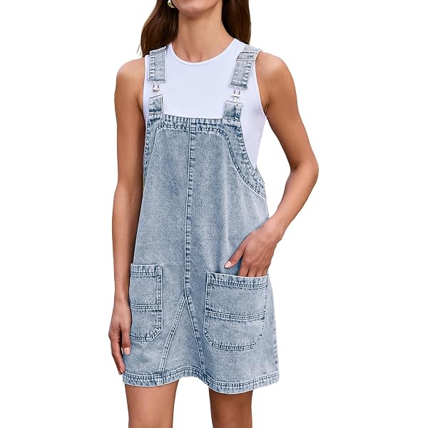 denim pinafore dress amazon Amazon.com: Women's Long Denim Dress Jeans Jumpers Overall Pinafore Dress  Skirt Casual Adjustable Straps Suspender Midi Length : Sports & Outdoors