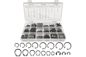 Boatsea 450Pcs Circlip Retaining Ring Kit, 3 Types 18 Sizes Incl External & Internal Circlips