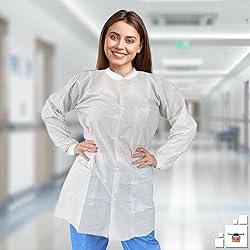 EZGOODZ White Disposable Lab Coats for