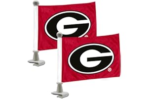 FANMATS 61903 Georgia Bulldogs Ambassador Car Flags - 2 Pack Mini Auto Flags, 4in X 6in, Perfect for Hood or Trunk