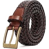 BELTROAD Braided Leather Belt for Men Casual Jeans Golf, Men's Leather Woven Alloy Buckle Hand Braided Belts Gift for Men