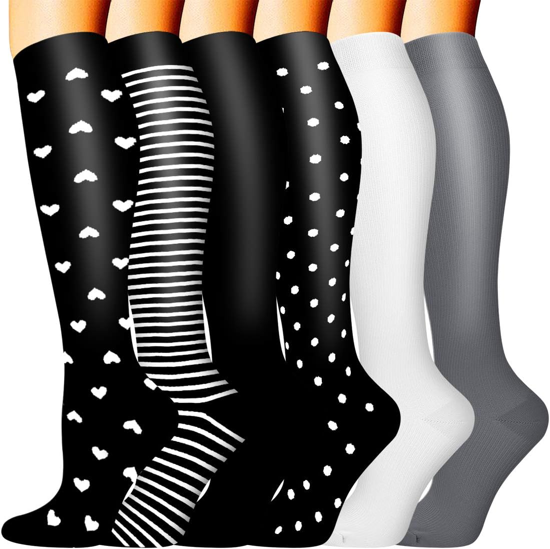 Copper Medical Compression Socks for Women and Men Circulation(6 Pairs)-Best Support for Running, Athletic, Nursing, Travel