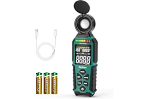 GEDAYE Light Meter Lux Foot Candles Meter 0~400,000 Lux Range, Large Backlit Display, Light Meter for Plants Luxmeter Light Meter Digital Illuminance Meter Handheld