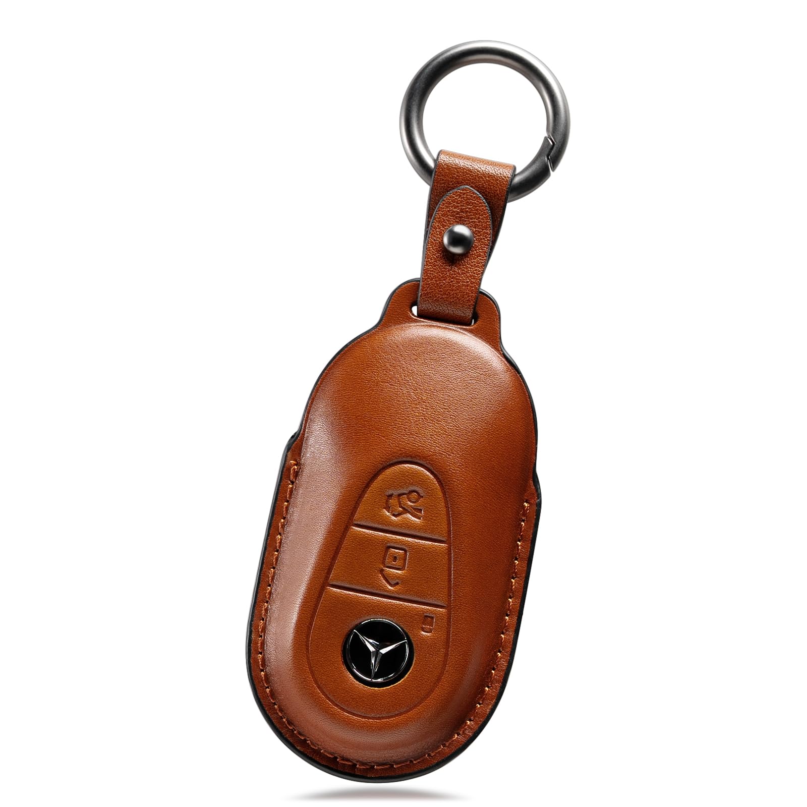 Photo 1 of Smyfob Mercedes Benz Key Fob Cover Leather car Key Case Holder Protector 2023 2024 2025 2026 Accessories