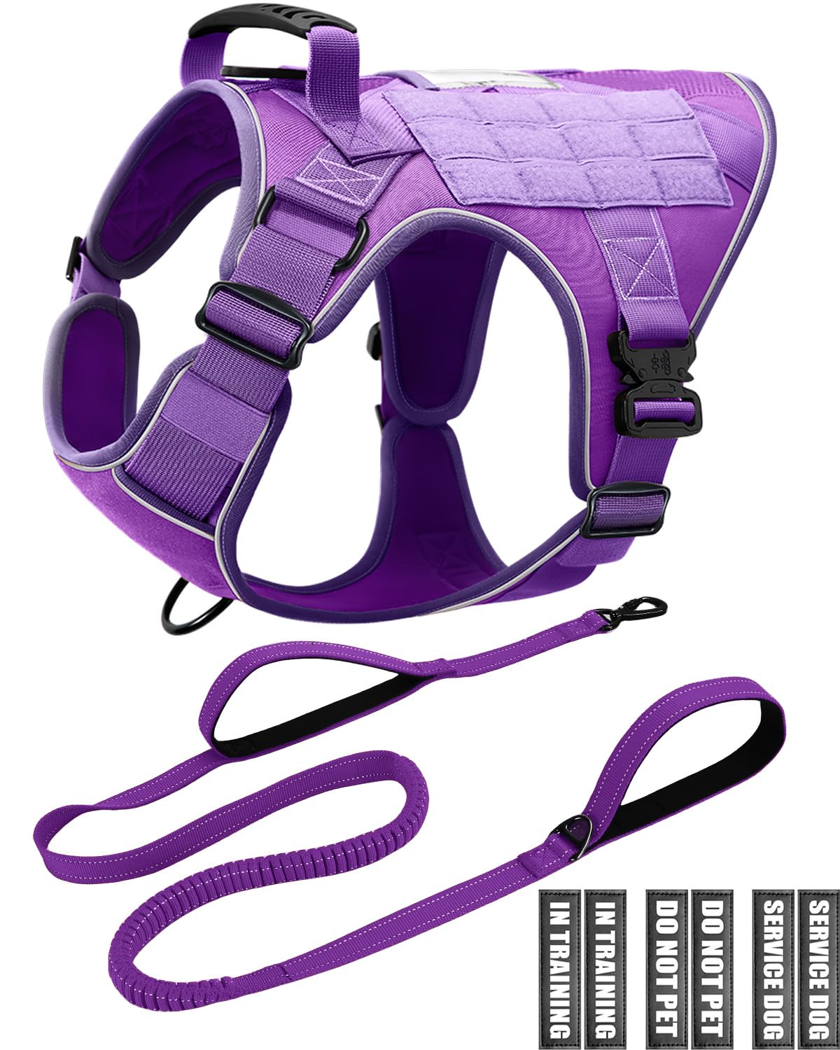 Photo 1 of *PARTIAL SET - Missing the leash*
Service Dog Vest Leash Set for Medium Dogs, Service Dog in Training Harness with Patches, Full Metal Buckles Adjustable Dog Vest for Training Walking