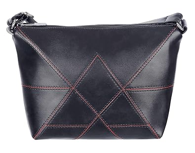 Leather Land Women Casual Black Leatherette Sling Bag