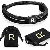 Tondiamo Valentine's Day Gift Rope Initial Bracelet Adjustable Braided Bracelets Jewelry Gifts for Boyfriend Girlfriend