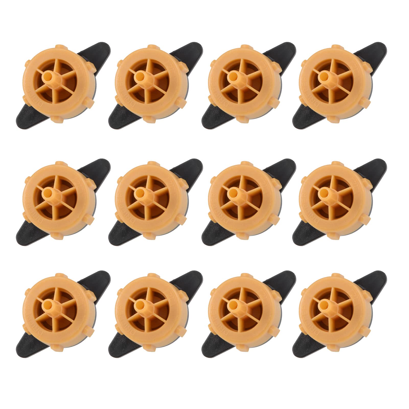 METALLIXITY Pressure Compensating Dripper, (0.5 Gallon Per Hour) 25Pcs, Plastic Irrigation Drip Emitters - for Watering Garden Lawn Plants, Black Orange