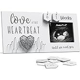 Baby Sonogram Picture Frame with Countdown Weeks - Standard 4"x3" Ultrasound Photo - Pregnancy Announcements Ideas - Gender Reveal Baby-Shower Gift - New Mom Expecting Parents to Be Keepsake Gifts