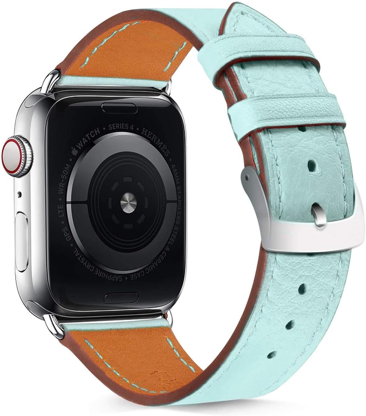 Pierre Case Compatible with Apple Watch Bands 38mm 40mm Womens for iWatch Band Series 6 SE 5 4 3 2 1, Pierre Case Durable Genuine Leather Replacement Strap, Adjustable Stainless Metal Clasp (Light Blue)