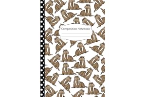 Walrus Composition Notebook: Pretty Walrus Blank Lined Journal: 100 pages 6x9" Walrus Journal For Girls, Kids, Adults, Students, Teachers, School ... Journal, Perfect Gifts For Walrus Lovers