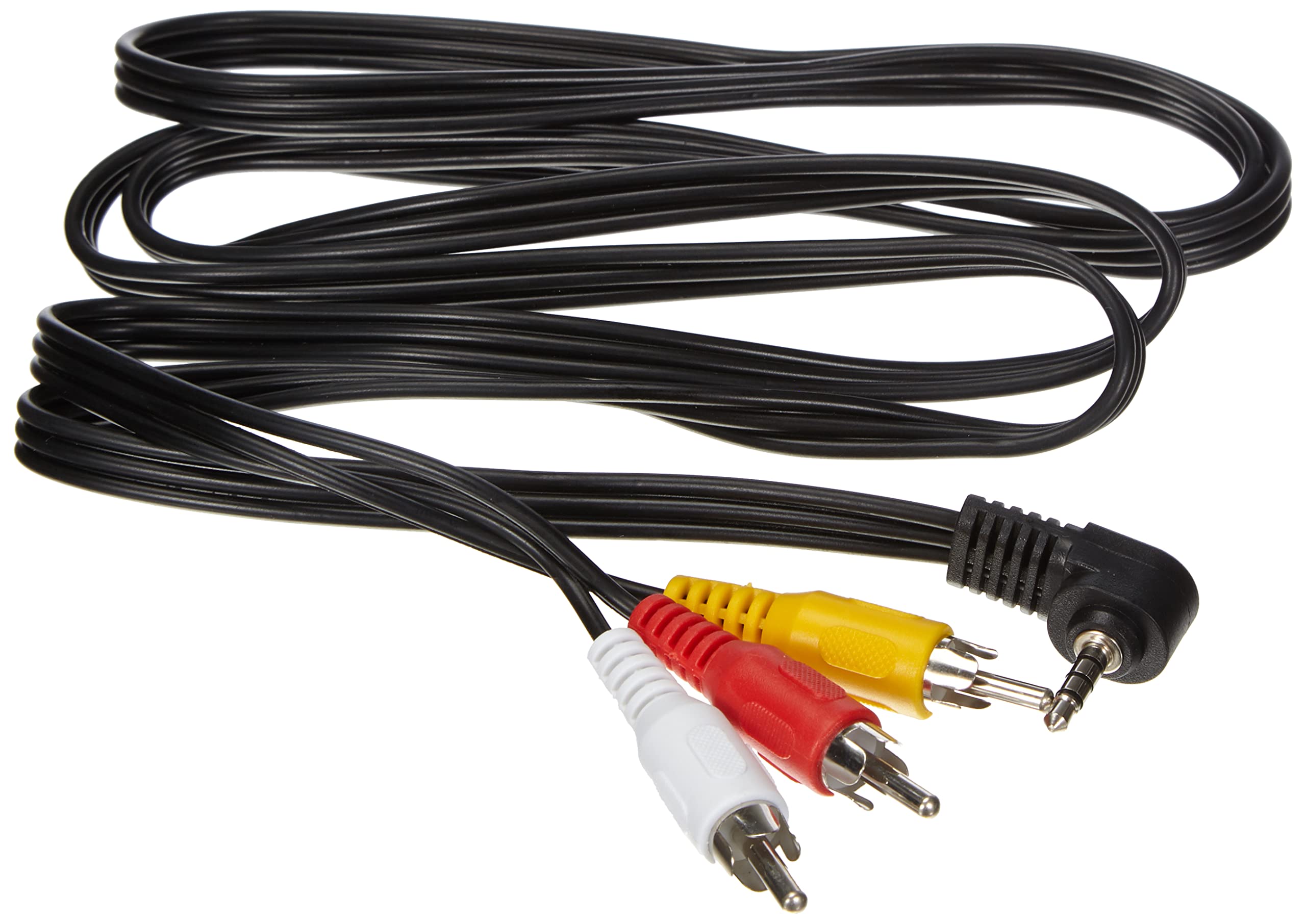 PremiumCord 1.5m Black Composite Video Cable, 3.5mm Jack to 3x RCA, Camcorder to TV