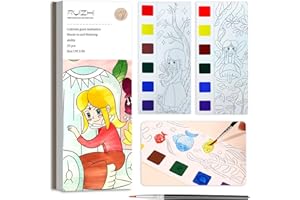 BAOXUE Water Coloring Books for Kids Ages 4-8,Pocket Watercolor Painting Book Kit for Toddlers,Kids Water Color Paint Set Art Crafts,Mini Travel Water Coloring Book,Gifts for Girls Boys