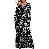 LONGYUAN Women's Plus Size Maxi Dresses for Curvy Women Casual Long Dress XL-6XL