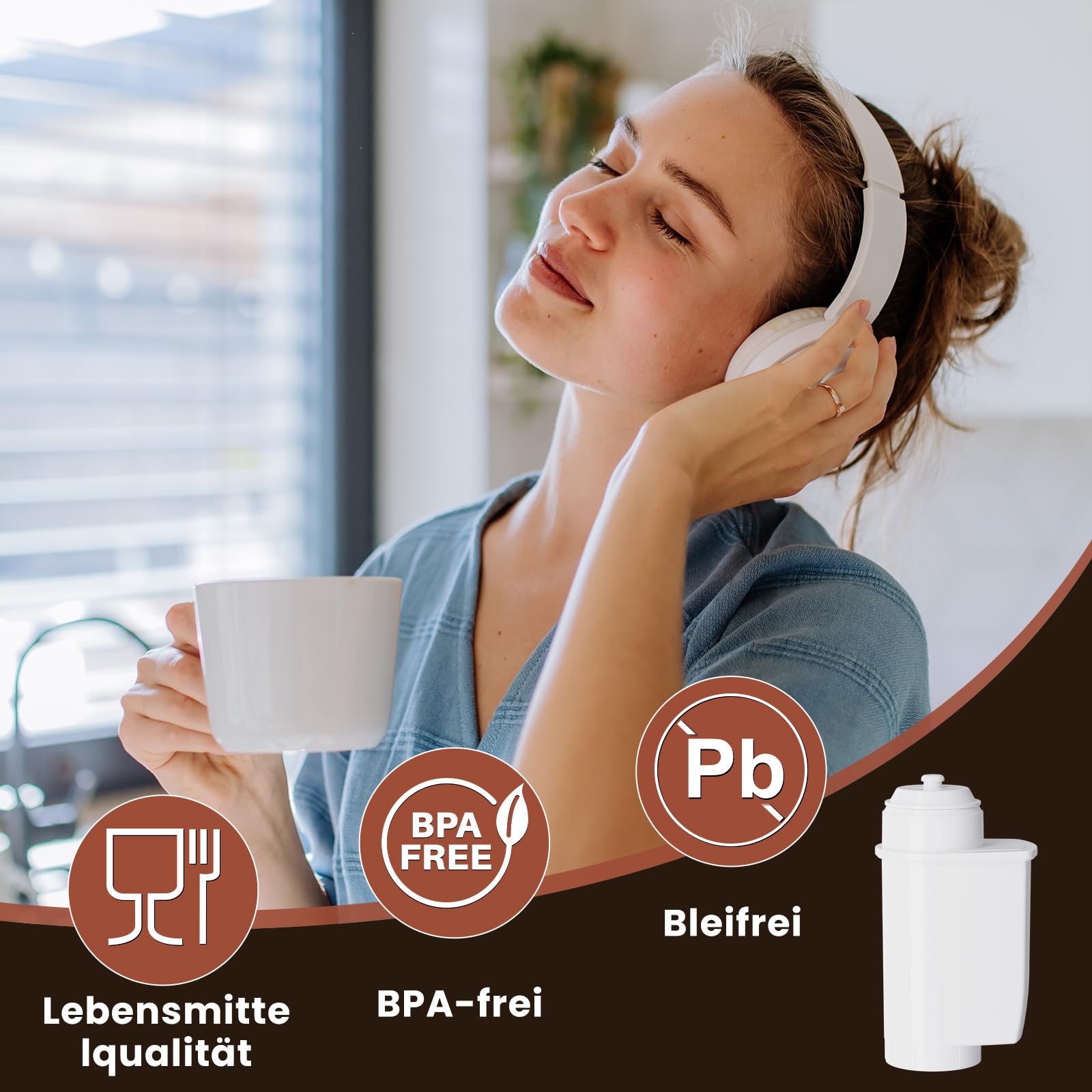 GOLDEN ICEPURE Wasserfilter Kaffeevollautomat für Siemens® Wasserfilter EQ Series, EQ3/EQ6/EQ9, EQ500, S700, Brita® Intenza 575491, Bosch® TCZ7003, TCZ7033, NSF-zertifizierter, 3 stück 3