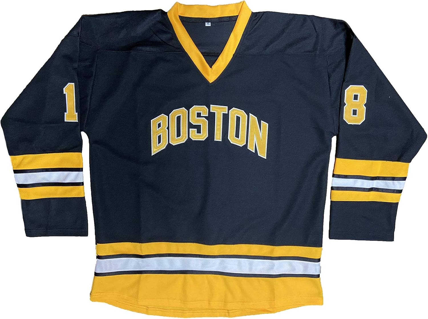 Happy Gilmore #18 Sandler 1996 Movie Ice Hockey Jersey Stitched Men Hockey Jersey Black S-3XL: Clothing