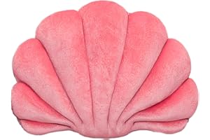 DOBUONO Shell Pillows, Seashell Pillow Aesthetic Seashell Pillow Preppy Pillow Seashell Shaped Accent Throw Pillows, Cute Pillow Decorative Beachy Room Decor Shell Pillow for Couch (LightCoral, 18x13)
