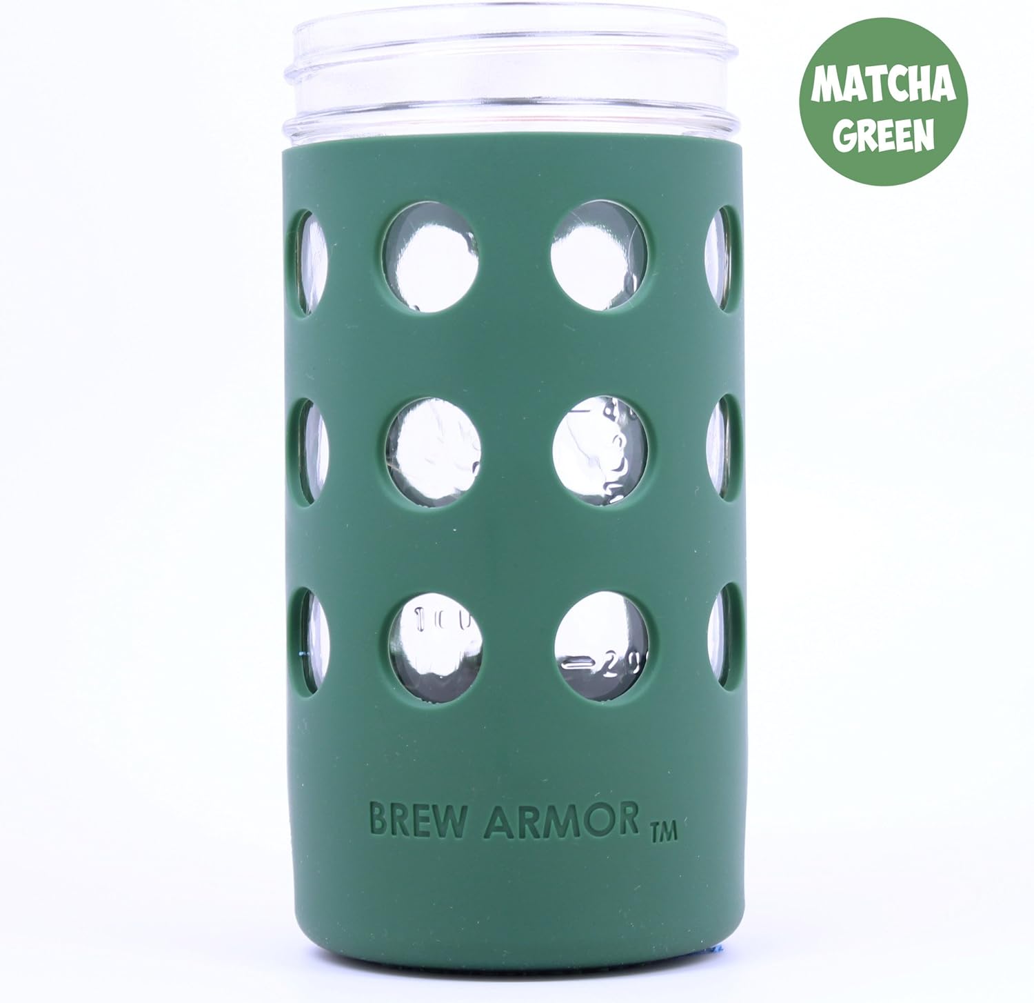 Silicone Mason Jar Protector Sleeve (2 Pack) | Fits Ball, Kerr 24oz (1.5 pint) Wide-Mouth Jars | Thickest Silicone Sleeve | Microwave & Dishwasher Safe | For Coffee, Tea and Smoothies (Green)