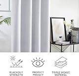 Deconovo 52x72 Silver Grey Thermal Insulated Curtains 1 Pair Rod Ring Top view 8