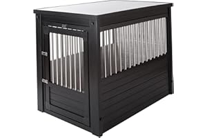 New Age Pet ECOFLEX InnPlace Dog Crate & End Table, Indoor Furniture Style Pet Kennel for Small, Medium, Large & XL Dogs, Durable Composite, Espresso Black, Large