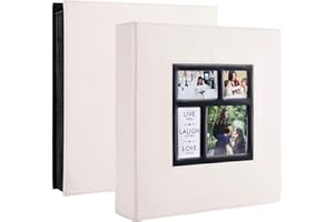 Artmag Photo Picutre Album 4x6 500 Photos, Extra Large Capacity Leather Cover Wedding Family Photo Albums Holds 500 Horizontal and Vertical 4x6 Photos with Black Pages (Beige)