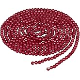 One Holiday Way 18-Foot Extra Long Rustic Cranberry Dark Red Wood Bead Garland Christmas Tree Decoration - Decorative Vintage Style Wooden Beads for Everyday Shabby Chic Country Farmhouse Home Decor