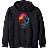 Beach Skull | Men Women XS - 6XL | Graphic Zip Hoodie