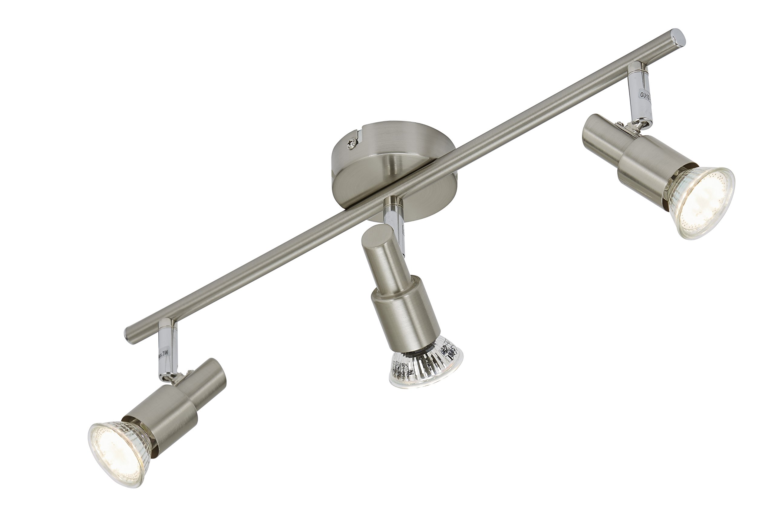 BRILONER LED Ceiling Light/Spotlights, Metal, GU10, 3 W, Satin Nickel