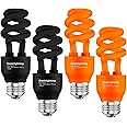 SLEEKLIGHTING 13 Watt Spiral CFL Light Bulb,- UL Approved- 120 Volt, E26 Medium Base. (Pack of 4) (Black and Orange)