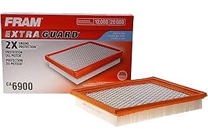 FRAM Extra Guard CA6900 Replacement Engine Air Filter for Select Infiniti and Nissan Models, Provides Up to 12 Months or 12,000 Miles Filter Protection, White