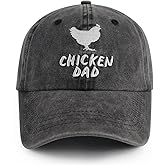 Kpainath Chicken Dad Hat, Funny Adjustable Washed Cotton Embroidered Farm Cock Baseball Cap