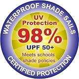 Kookaburra Green Rectangle Garden Sun Shade Sail Canopy 4m x 3m 98% UV Block view 4