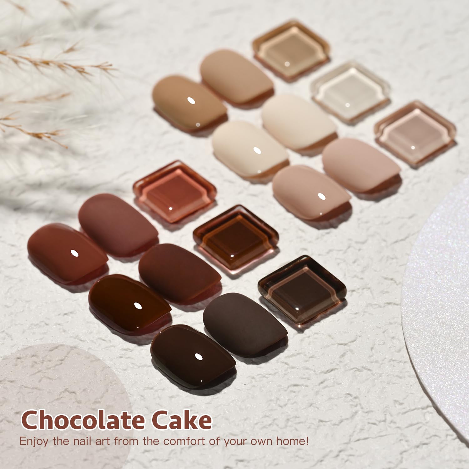 GAOY Nude Brown Fall Gel Nail Polish Set, 6 Colors White Beige Dark Tan Taupe Soak Off UV Light Cure Gel Polish Kit for Salon and Nail Art DIY at Home - Image 6