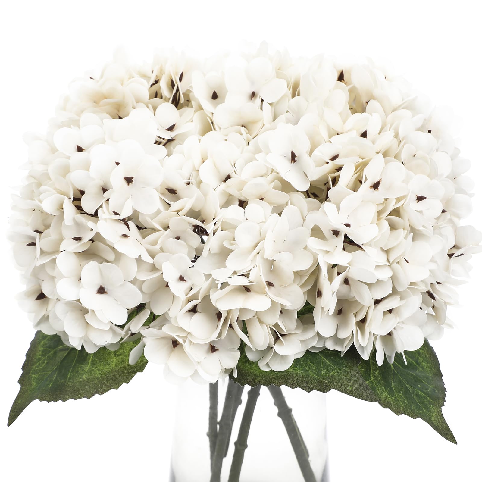 Photo 1 of ***ONLY ONE**

Kimura's Cabin 6pcs Fake White Flowers Artificial Silk Hydrangea Flowers Bouquets Faux Hydrangea Stems for Home Table Centerpieces Wedding Party Decoration(Lvory White)