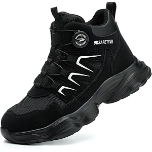 KEXUEJIA Steel Toe Work Shoes for Men and Women Lightweight Comfortable Industrial & Construction Work Safety Sneaker