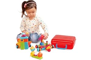 0323102 Battat- Bristle Blocks- STEM Interlocking Building Blocks- 85 pc Playset- Reusable Storage Bin- Developmental Toys for Toddlers & Kids- 2 Years +