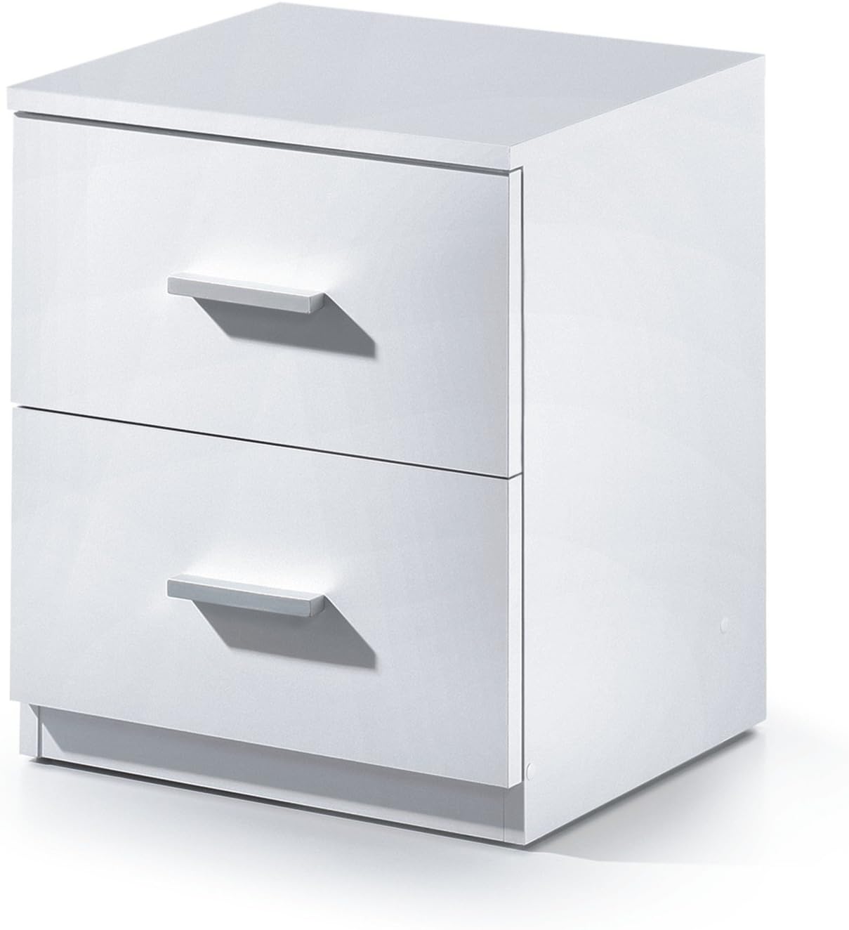 Savona White Soft Gloss Bedside Table - by furniturefactor