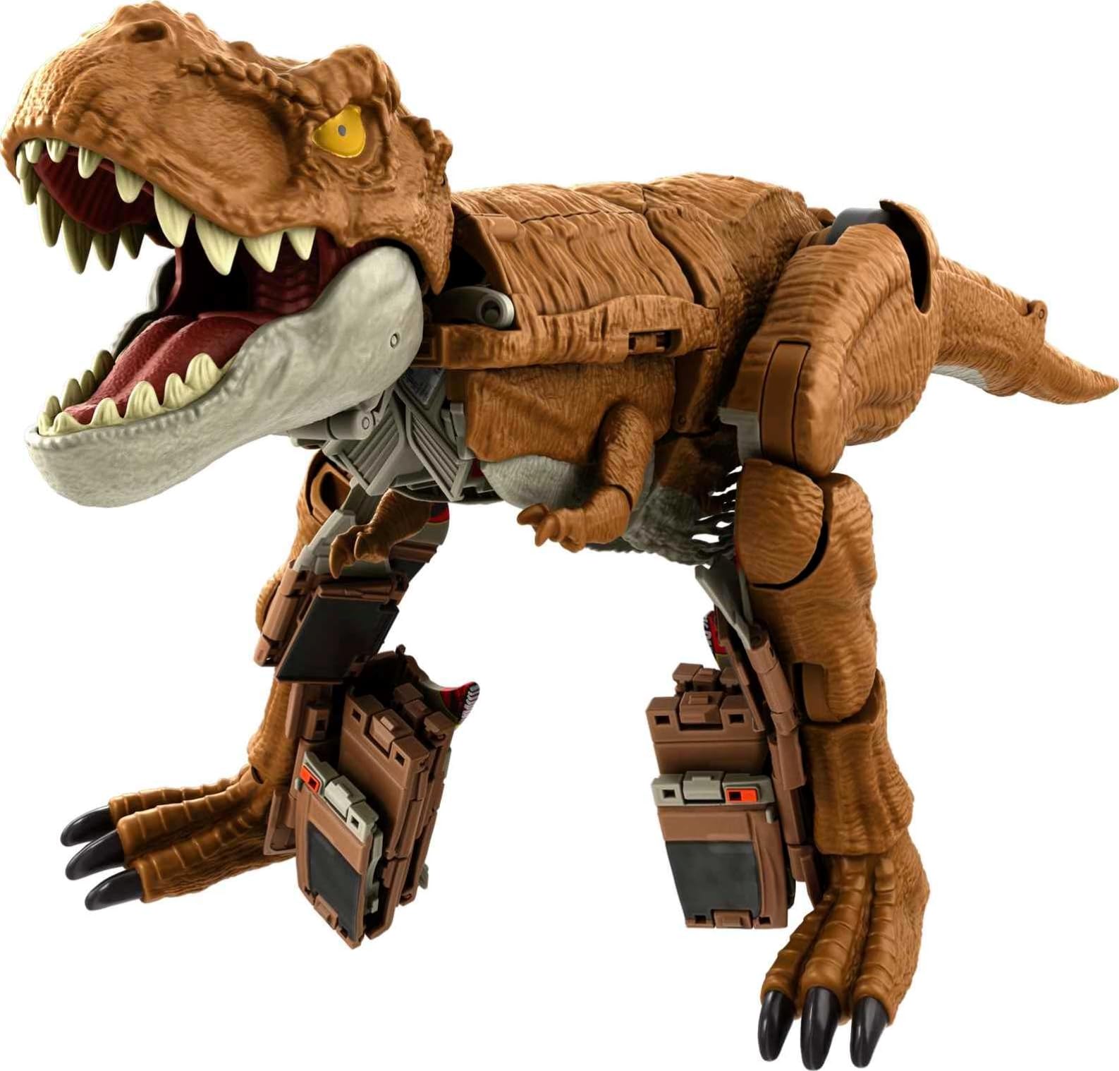 Mattel Jurassic World Fierce Changers - Dinosauri Insegui e Ruggisci Trasformabili 2 in 1, da T-Rex a veicolo fuoristrada in 28 passaggi, giocattolo per bambini, 8+ anni, HPD38