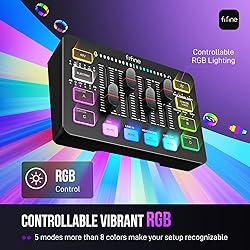 FIFINE Gaming Audio Mixer, Streaming RGB PC Mixer