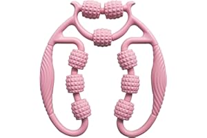 ISMIER Nine-Wheel Muscle Roller - Arm & Leg Massager, Deep Tissue Massage Roller for Forearm, Legs, Calves, Arms - Trigger Point Foam Roller for Physical Therapy & Muscle Relief (Pink)