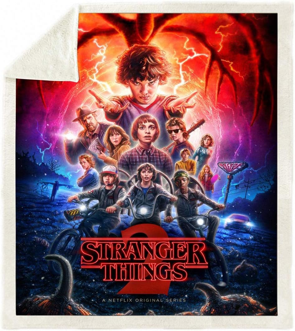 OWHO Blanket 3D Stranger Things Super Soft and Cozy Fleece Blanket Plush Quilt Perfect for Couch Sofa or Bed (2,130×150CM)