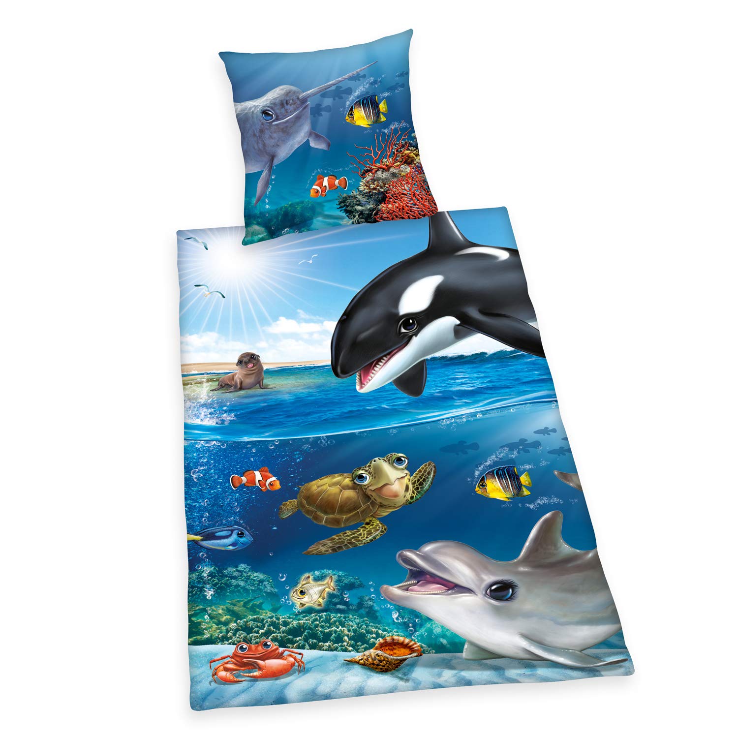Herding Bedding Set, Cotton, Multicoloured, 80 x 80 cm, 135 x 200 cm