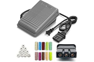 ZASIDLER Brother Sewing Machine Pedal and Power Cord Replacement, Compatible with Brother #J00360051 1034D 1634D KD1902 LS1217 LS2125 LX2500 LX3014 LX3125 LX3817 VX1120 XM2701 XL2600i XL5130 XR65 XR3774 JX2517