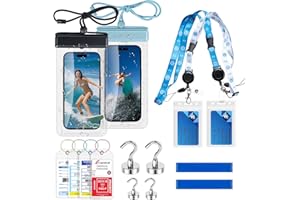 Honizer 2025-2026 Cruise Ship Essentials Kit - 2 Adjustable Lanyards, 4 Waterproof Luggage Tags, 2 Phone Pouches, 4 Heavy-Duty Magnetic Hooks & 2 Towel Bands | Carnival NCL MSC Princess