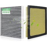 Engine &amp; Cabin Air Filter Combo for Subaru Crosstrek 2.0L 2018-2022 | Crosstrek 2.5L 21-22, Subaru Ascent 2.4L 19-26, Replace 72880FL00A 16546AA16A, Car Replacement Kit, Activated Carbon, 2 Pack