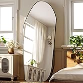 ZENOMIRRIS Full Length Floor Mirror - 76"x34" Irregular Diamond Shaped Full Body Mirror Aluminum Frame Floor Mirror Full Length for Bedroom Living Room Cloakroom Decor Black