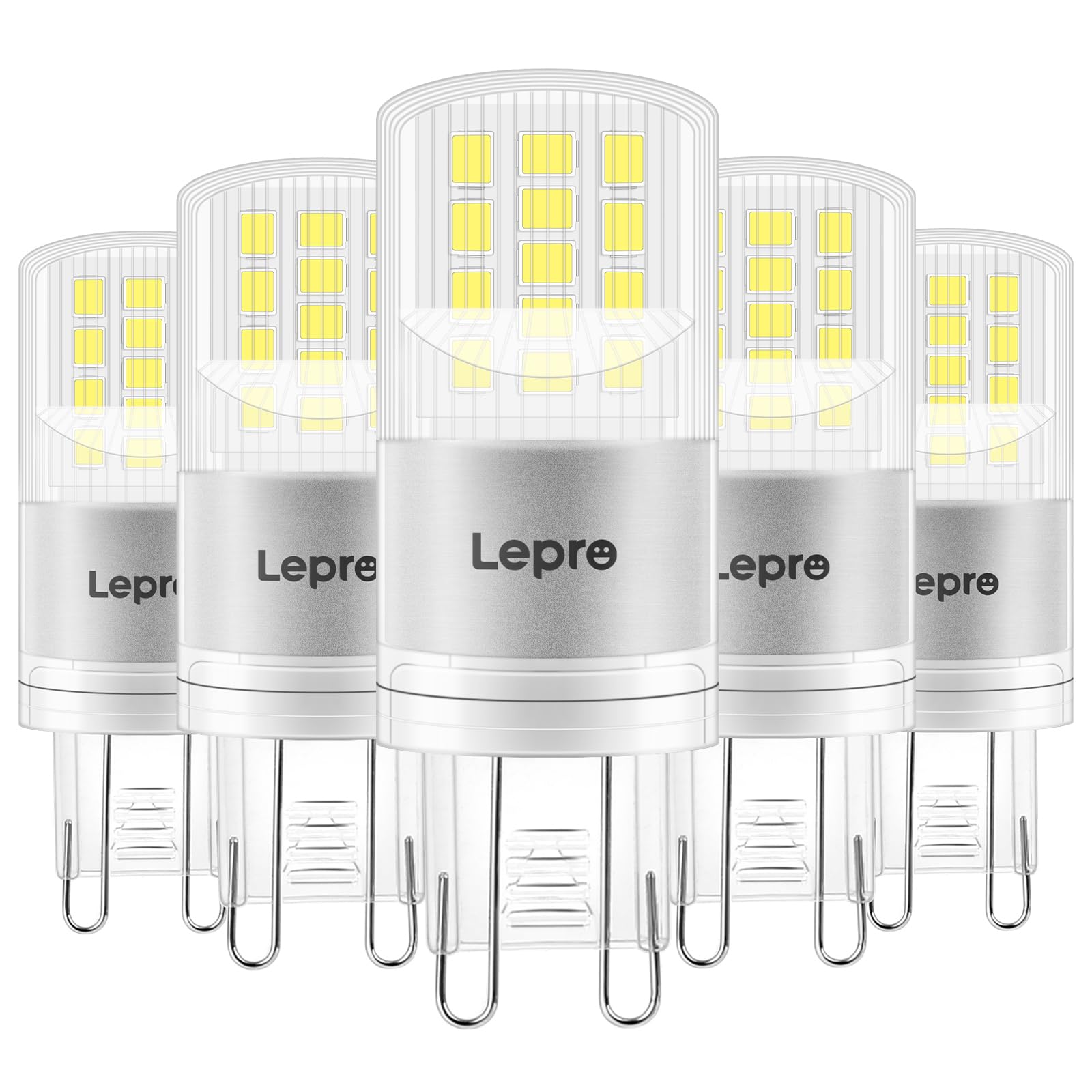 Lepro G9 LED Bulbs, Cool White 6000K, 3.8W 470lm, 40W Equivalent, Energy Saving, AC 220V-240V, Non-dimmable, Pack of 5