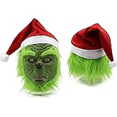 WPOZD Christmas Cosplay Latex Mask, Adult Green Costume Mask