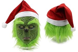 WPOZD Christmas Cosplay Latex Mask, Adult Green Costume Mask